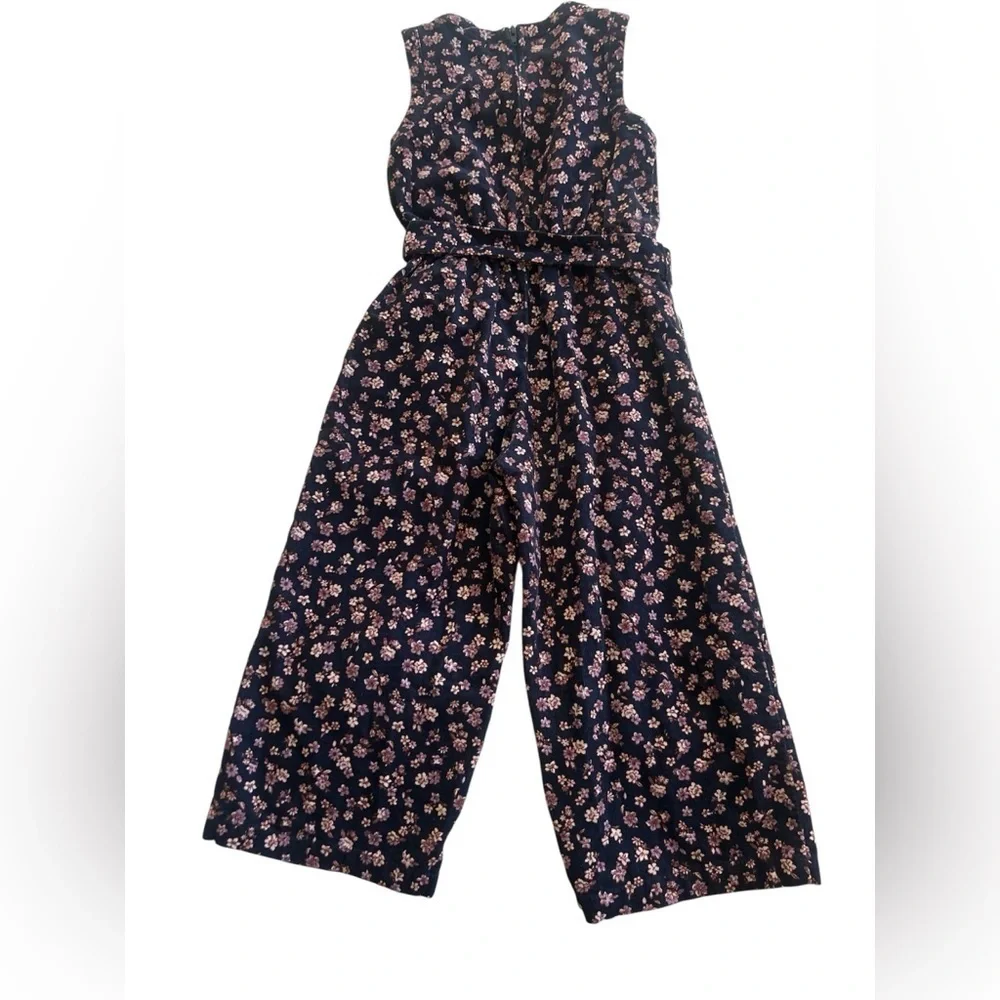 Copper Key Navy Floral Lightweight Corduroy Romper